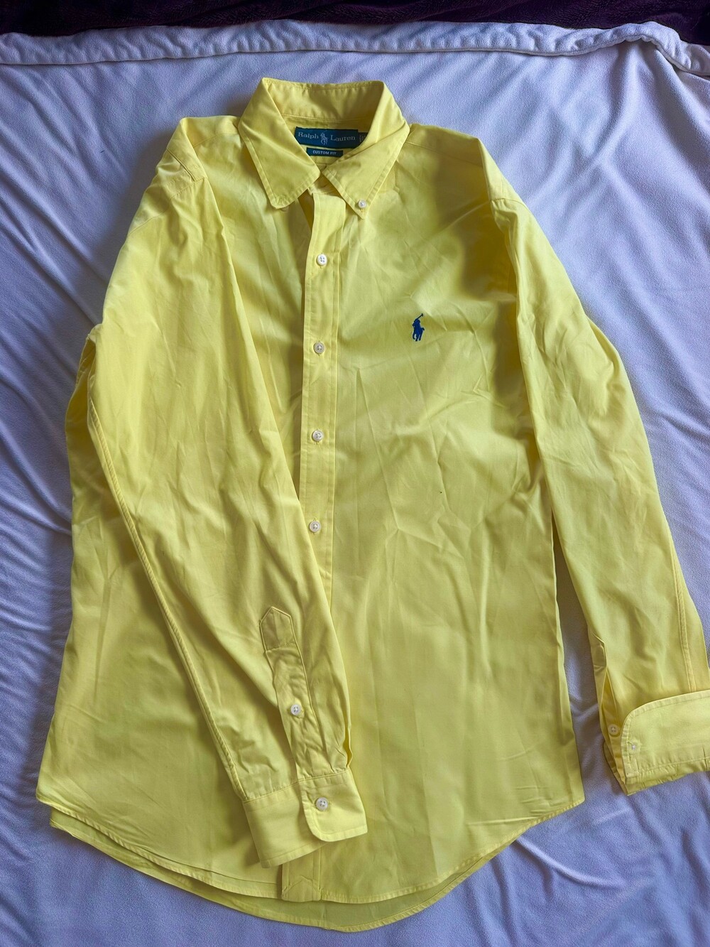 Ralph Lauren Custom Fit Small Yellow Long Sleeve Button Down Shirt